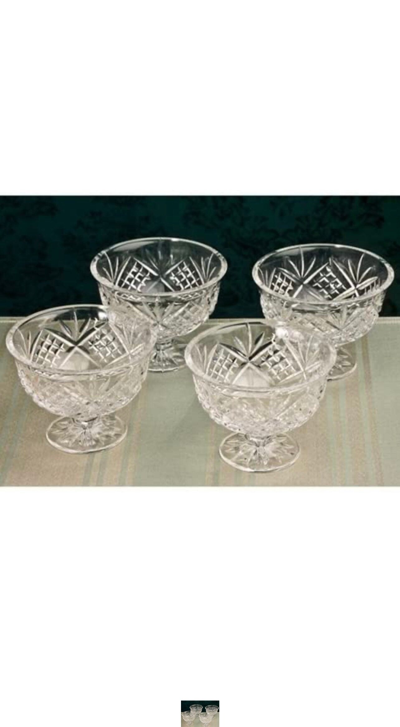 Godinger Ice Cream Dessert All Purpose Serving Bowls - Dublin , Set of 4