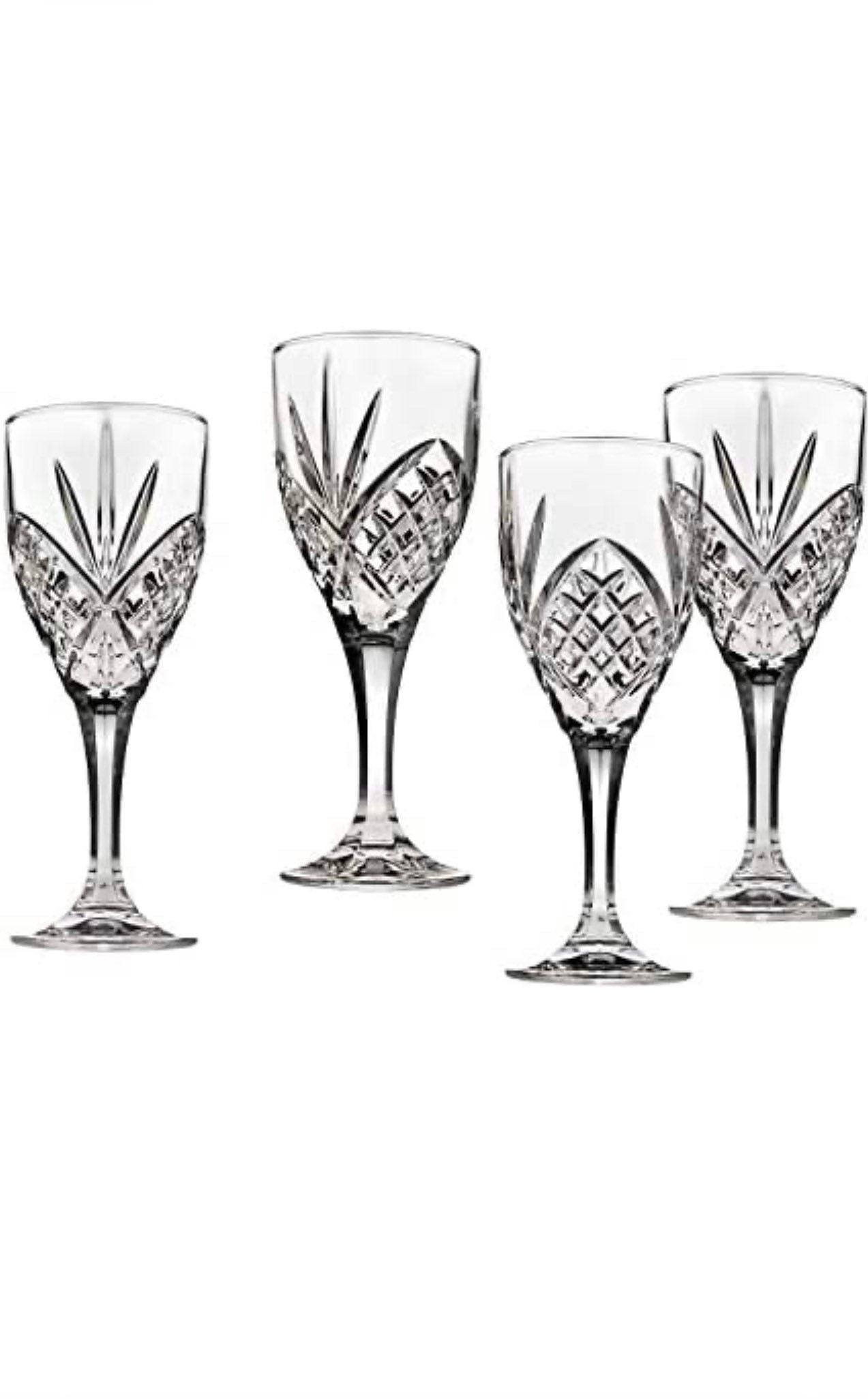 Godinger Wine Glasses, Stemmed Glass Goblets - Dublin Crystal, Set of 4