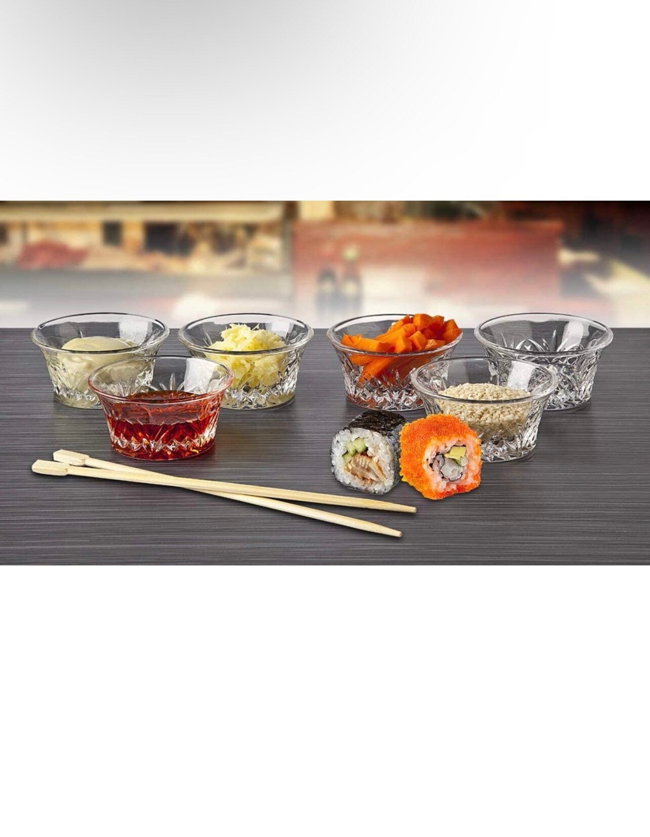 Godinger Bowl Set - Mini Crystal Prep, Dip, Dessert, Bar Dish Bowls - Set of 6, 2oz