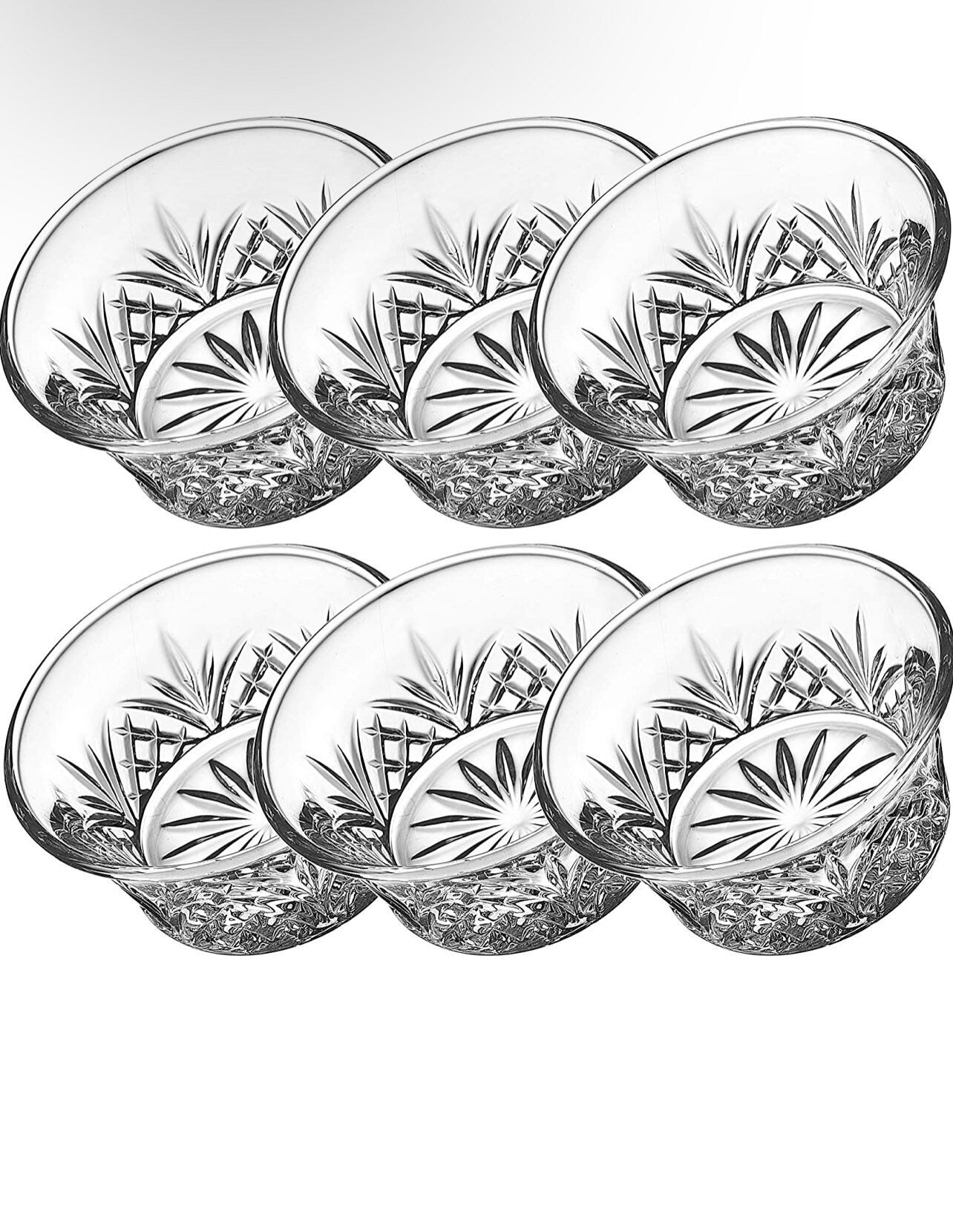 Godinger Bowl Set - Mini Crystal Prep, Dip, Dessert, Bar Dish Bowls - Set of 6, 2oz