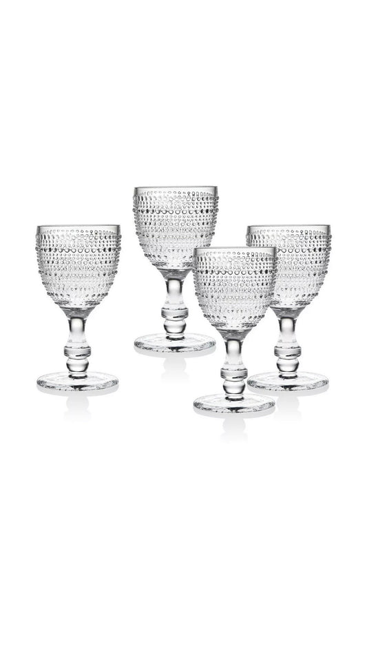 Godinger Wine Glasses Goblets, Beverage Stemmed Glass Cups - Lumina, 9oz, Set of 4