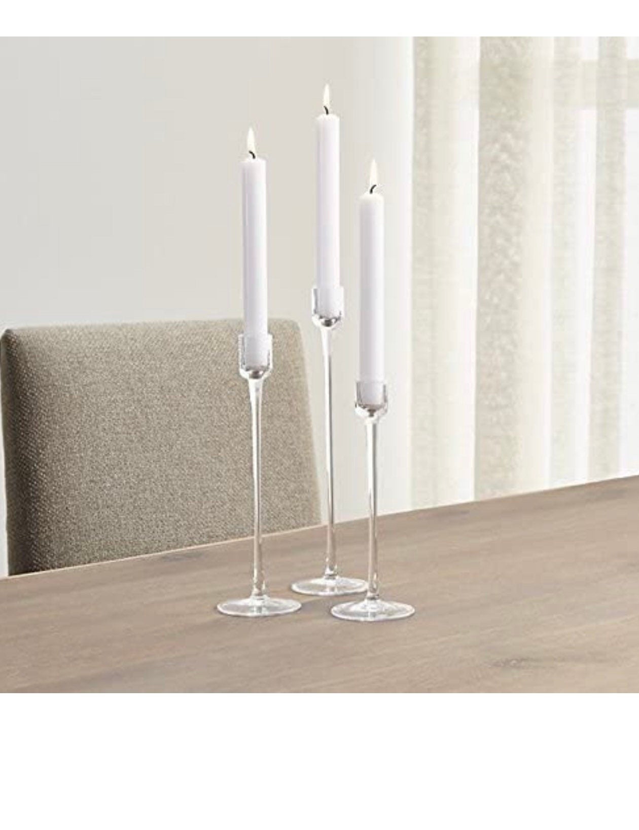 Godinger European Made Long-Stem Glass Candle Holder, Votive Candle Holders. Home Decor Special Events & Holidays Set of 3