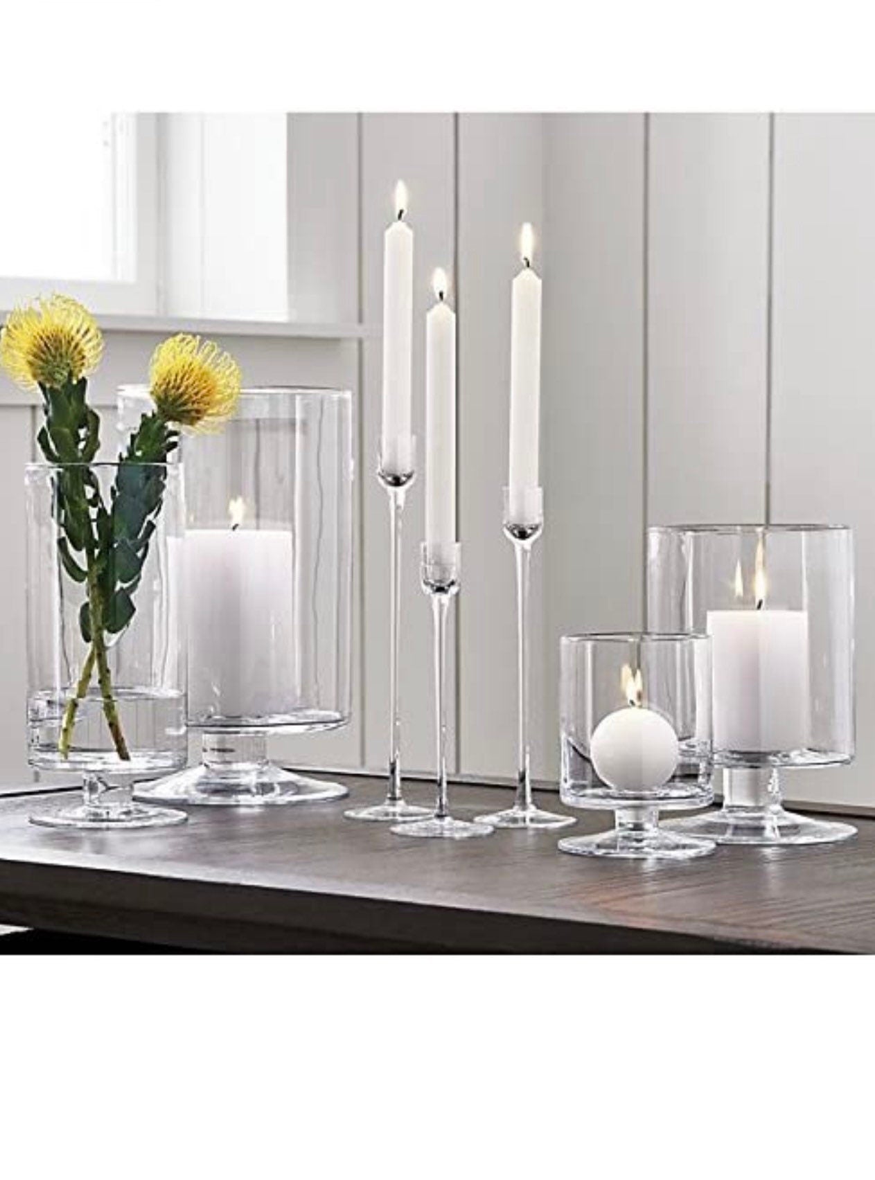 Godinger European Made Long-Stem Glass Candle Holder, Votive Candle Holders. Home Decor Special Events & Holidays Set of 3