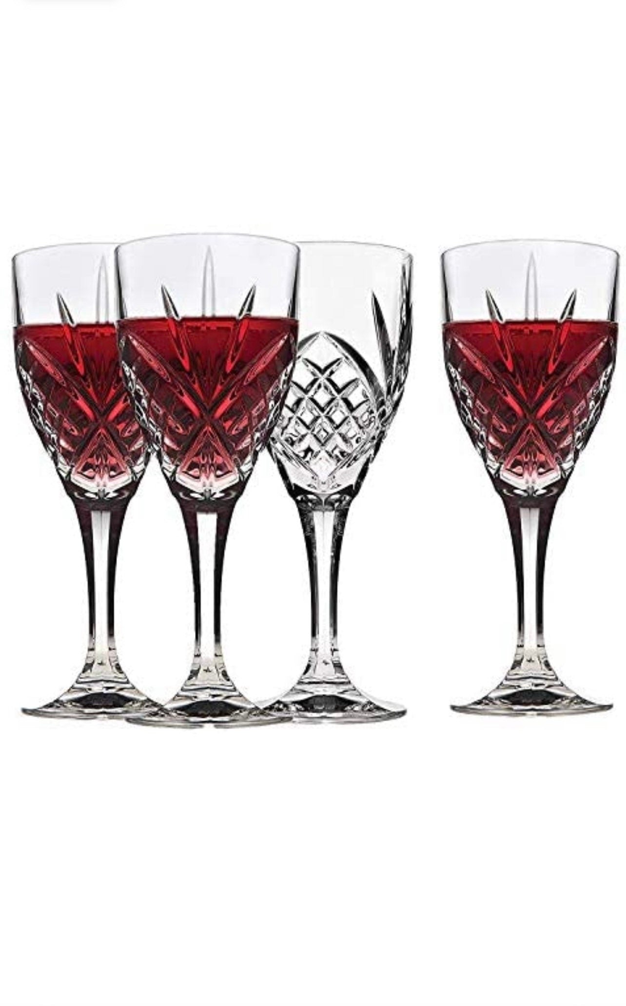 Godinger Wine Glasses, Stemmed Glass Goblets - Dublin Crystal, Set of 4