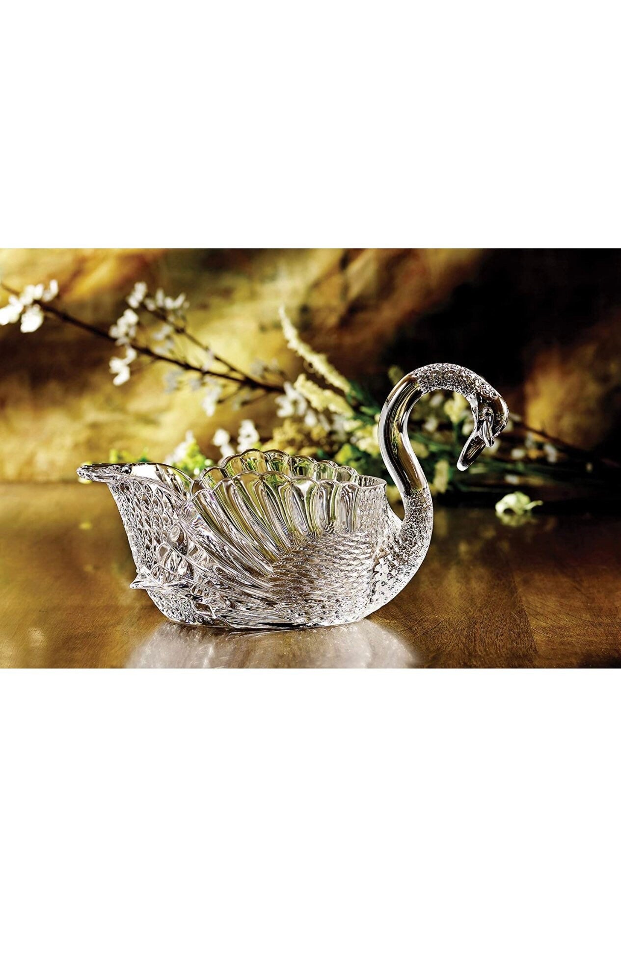 Godinger Swan Centerpiece Bowl Crystal Giftware