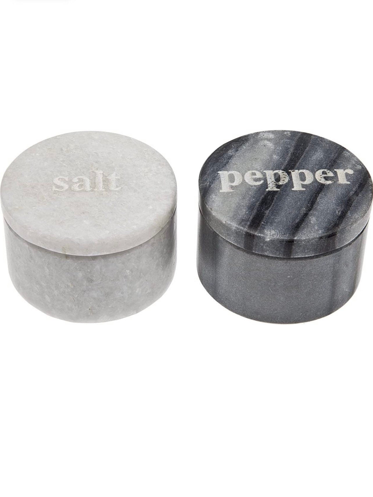 Godinger Covered Marble Black and White Salt & Pepper