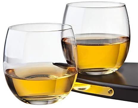 Whiskey Decanter Diamond set with 2 Cocktail Whisky Glasses - for Liquor, Scotch, Bourbon, Vodka- 850ml