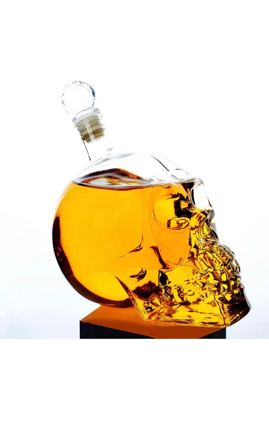 Skull Gothic bars Whiskey Decanter 550ml Glass Skull Head Wine Bottle Liquor Decanter for Scotch Vodka Whisk