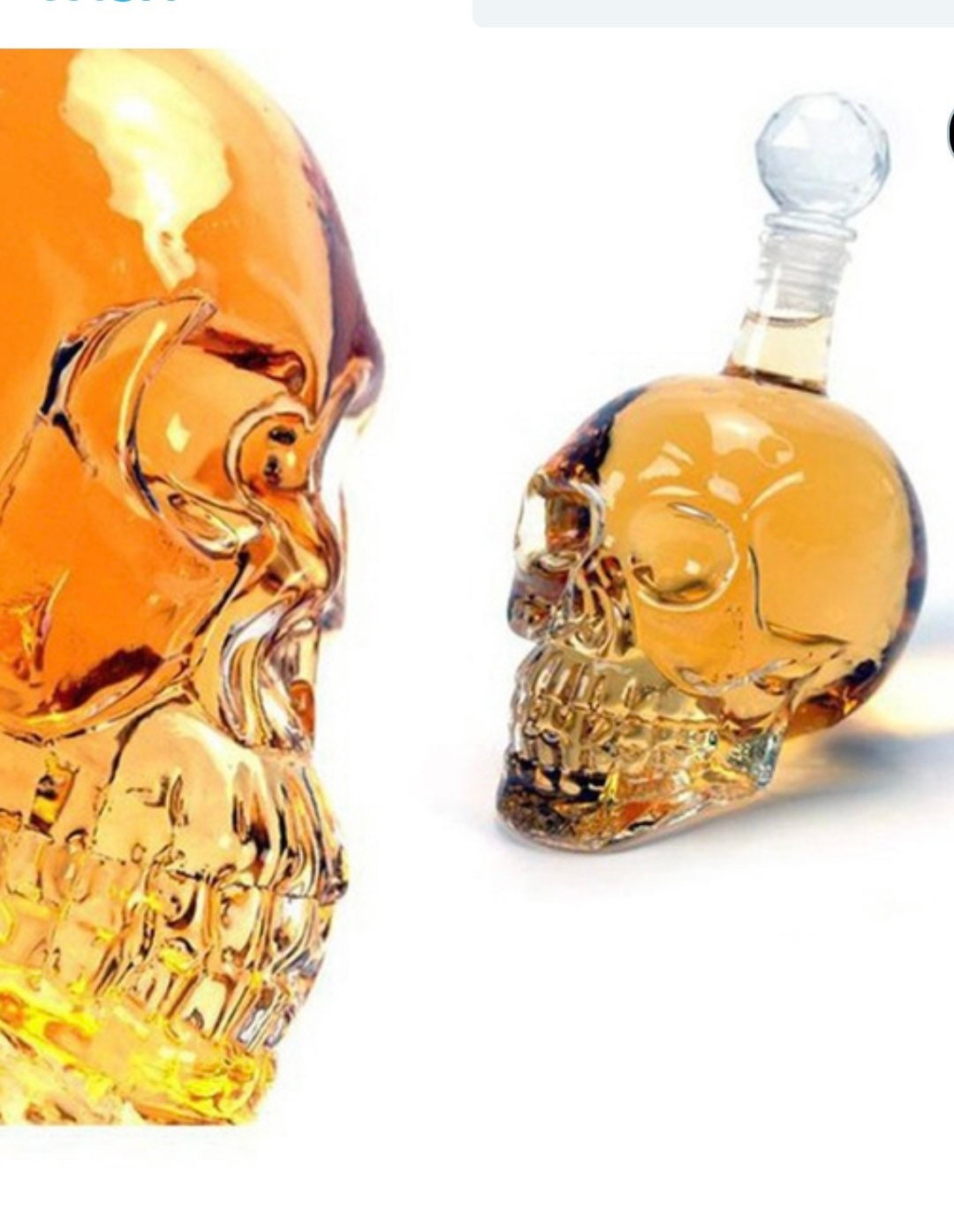 Skull Gothic bars Whiskey Decanter 550ml Glass Skull Head Wine Bottle Liquor Decanter for Scotch Vodka Whisk