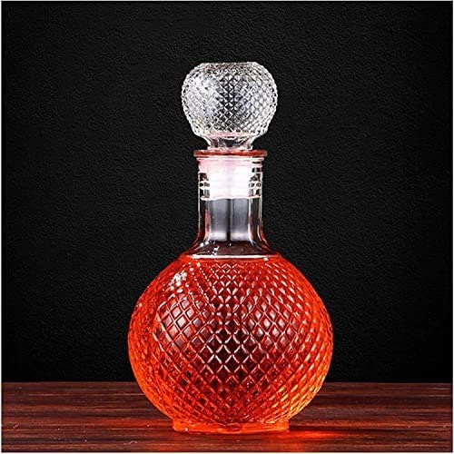 Whiskey Wine Beer Drinking Glass Bottle Decanter Home Bar Round Ball Shape Crystal Whiskey Liquor Carafe Water Jug Barware