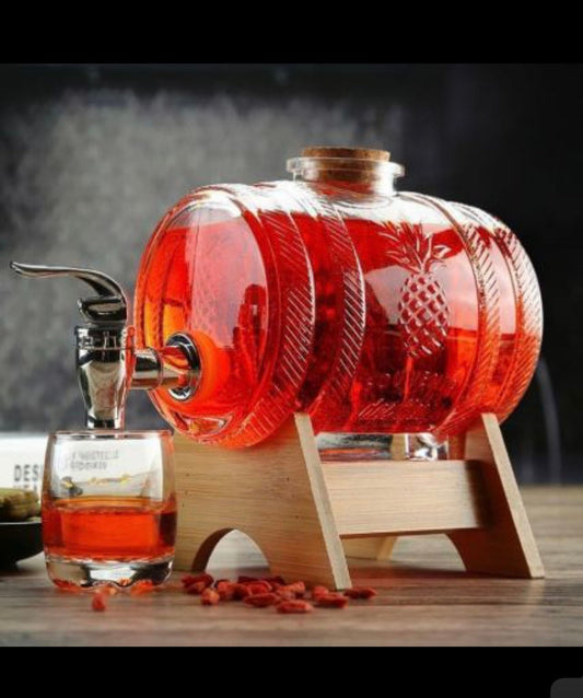 Household Glass Bubble Wine Bottle Net Red Fruit Tea Jar Cooling Bucket Beer Drink Coke Barrel Container with Tap