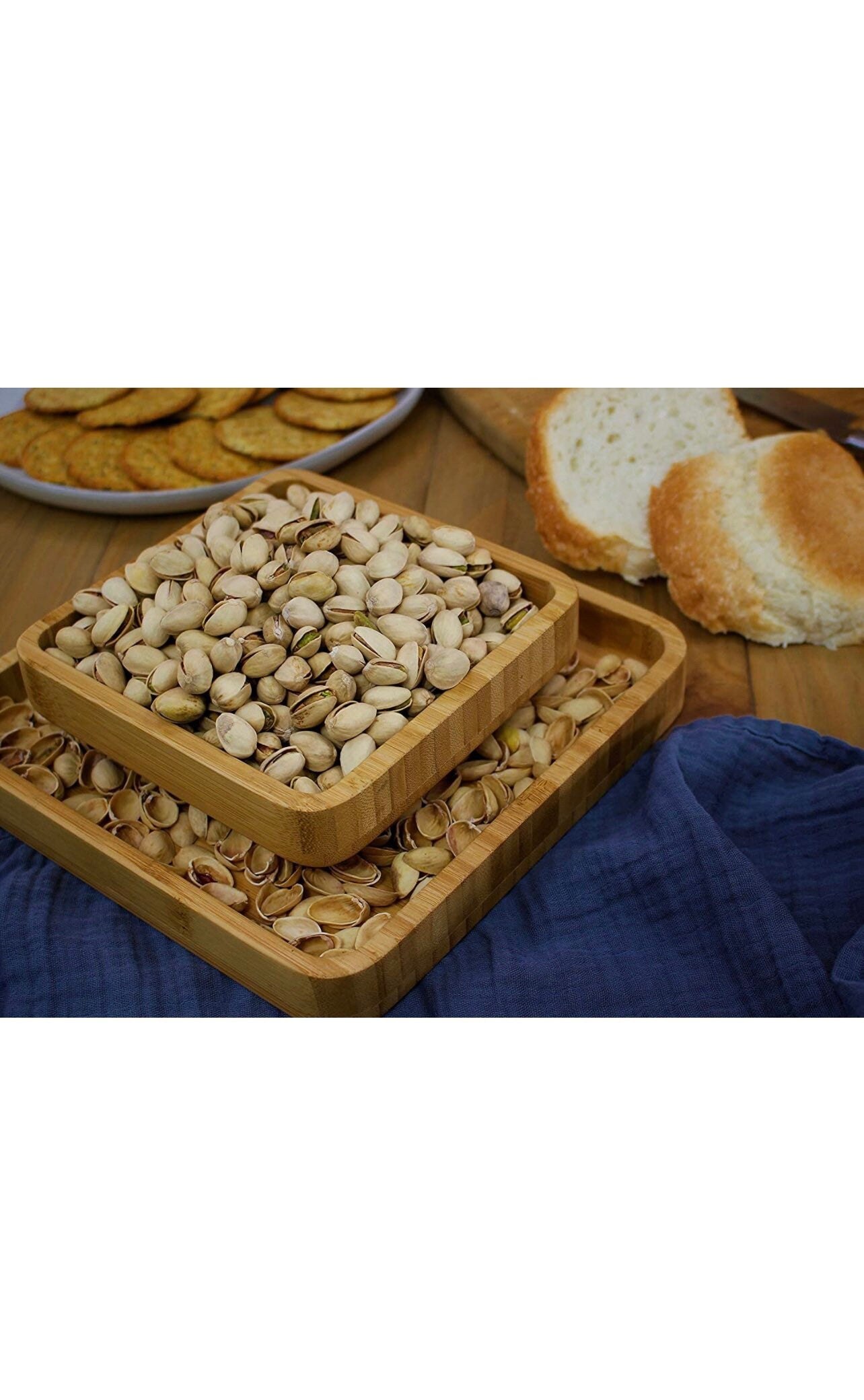 Snack Bowl Double Dish Holder Bowl Seed Nut Bowl with Shell Storage, handmade