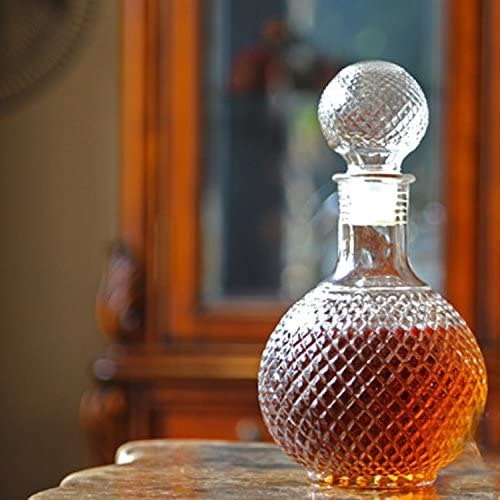 Whiskey Wine Beer Drinking Glass Bottle Decanter Home Bar Round Ball Shape Crystal Whiskey Liquor Carafe Water Jug Barware