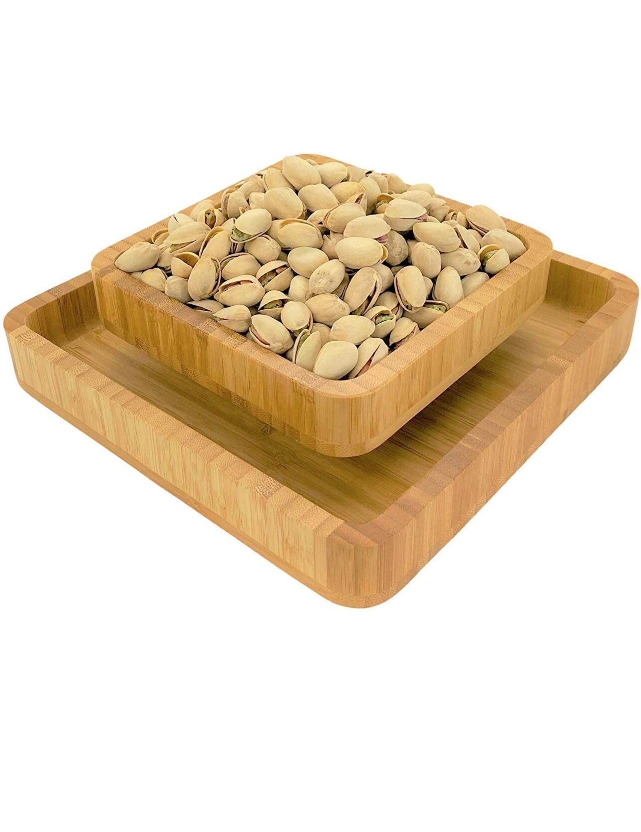 Snack Bowl Double Dish Holder Bowl Seed Nut Bowl with Shell Storage, handmade