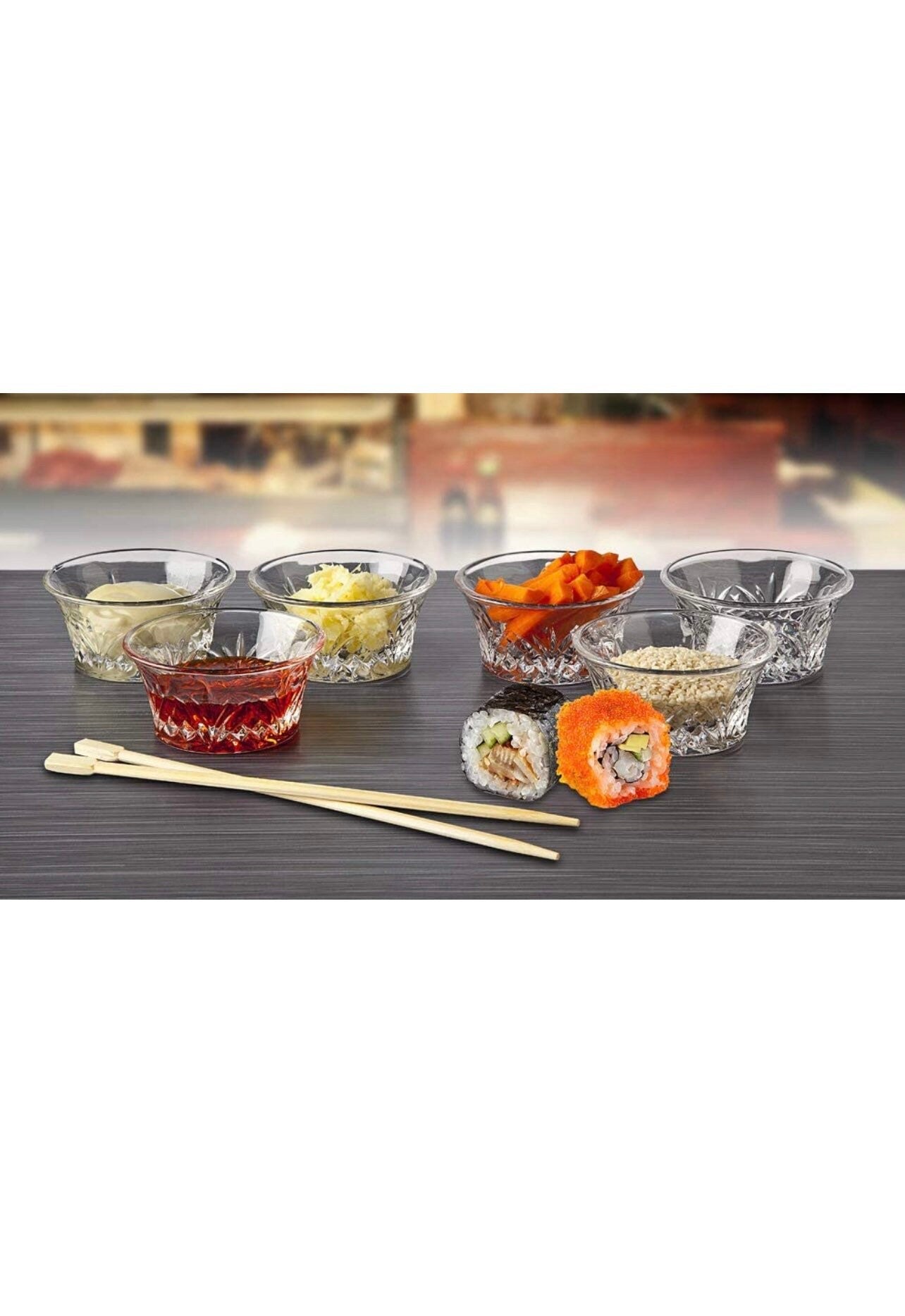 Godinger Bowl Set - Mini Crystal Prep, Dip, Dessert, Bar Dish Bowls - Set of 6, 2oz