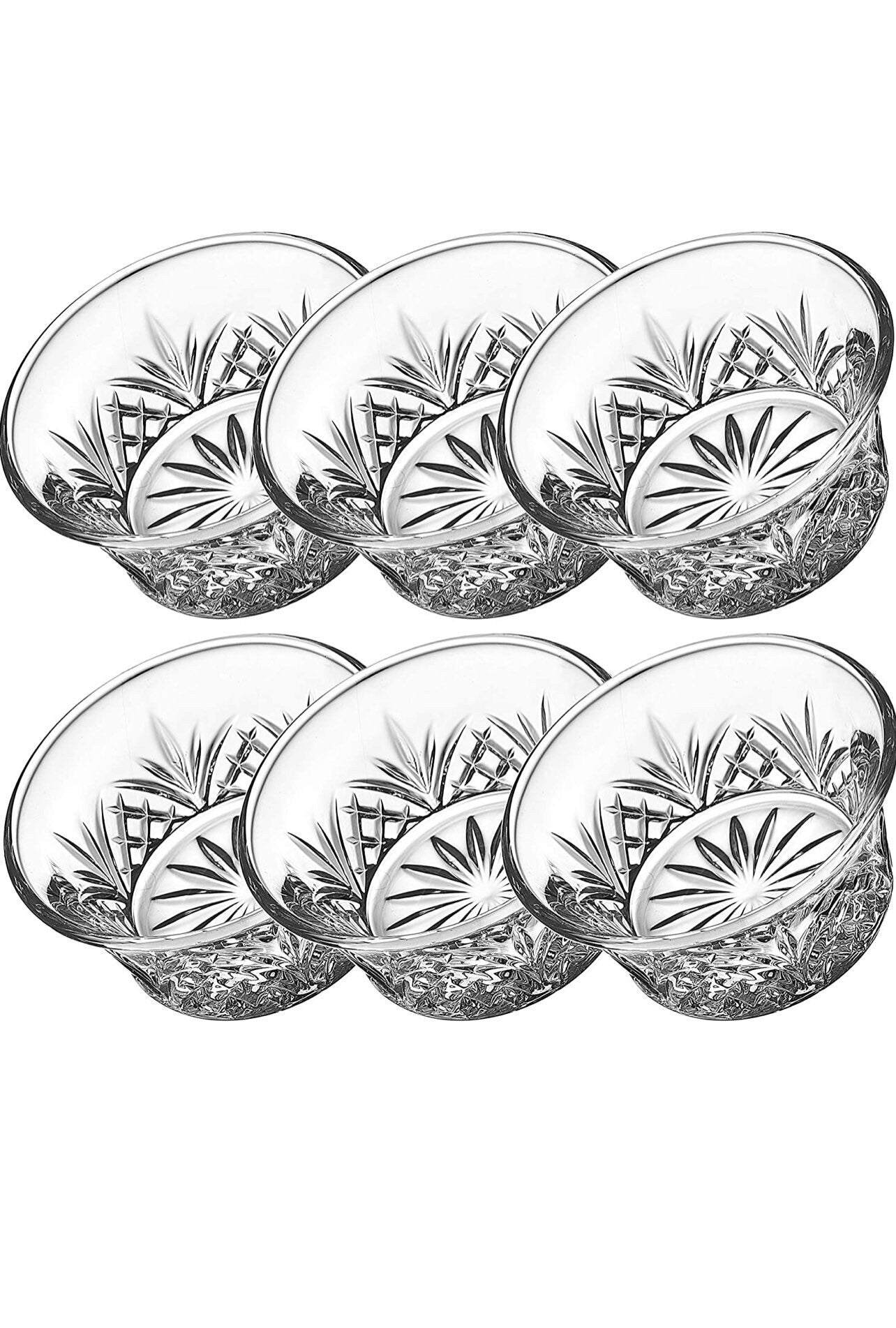 Godinger Bowl Set - Mini Crystal Prep, Dip, Dessert, Bar Dish Bowls - Set of 6, 2oz