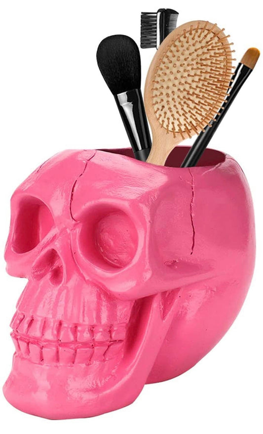 Creative Skull Head Makeup Brush Holder,Make Up Brush Case,Organizer Cosmetic Organizer,Pen Holder