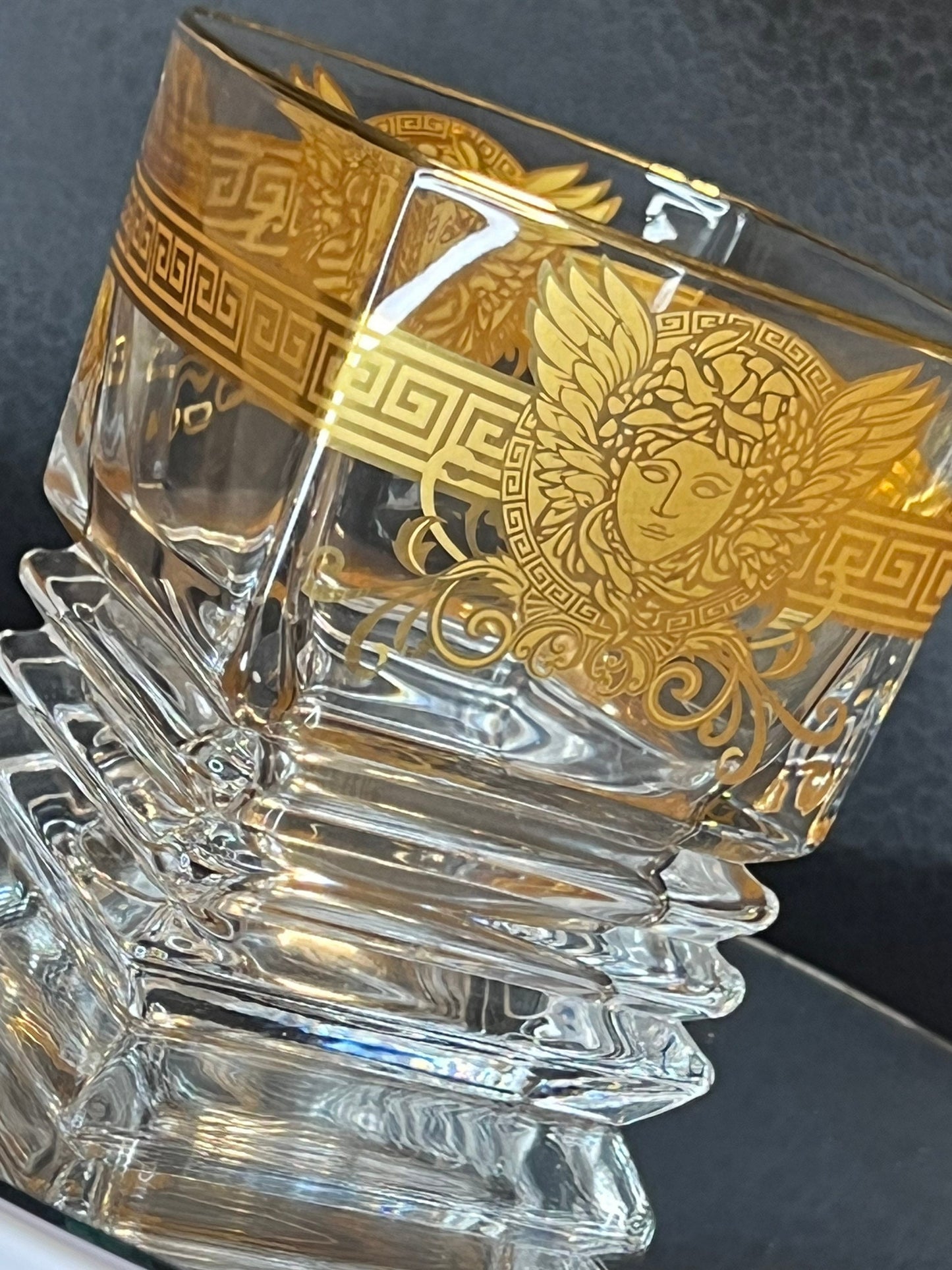 Medusa Painted Gold Head Wine Glass Creative Crystal Glass Whiskey Glass Foreign Wine Glass Multifunctional Beer Glass Water Glass