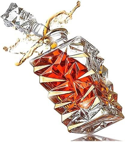 Gold crystals bar accessories Whiskey Decanter 850 Ml Whisky Carafes Crystal Liquor Decanters For Bourbon