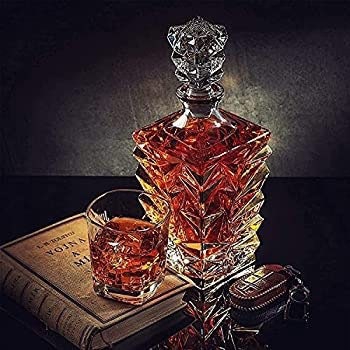 Gold crystals bar accessories Whiskey Decanter 850 Ml Whisky Carafes Crystal Liquor Decanters For Bourbon