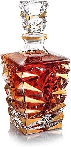 Gold crystals bar accessories Whiskey Decanter 850 Ml Whisky Carafes Crystal Liquor Decanters For Bourbon