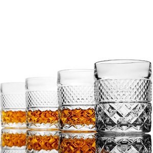 Whiskey Decanter Gift Set With 4 Cocktail Glasses & Handcrafted Granite Whiskey Chilling Stones - Whisky Carafe Glass for Liquor, Scotch