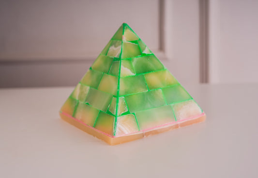 The great pyramids of Egypt Alabaster stone handmade Pyramid candle holder. Alabaster