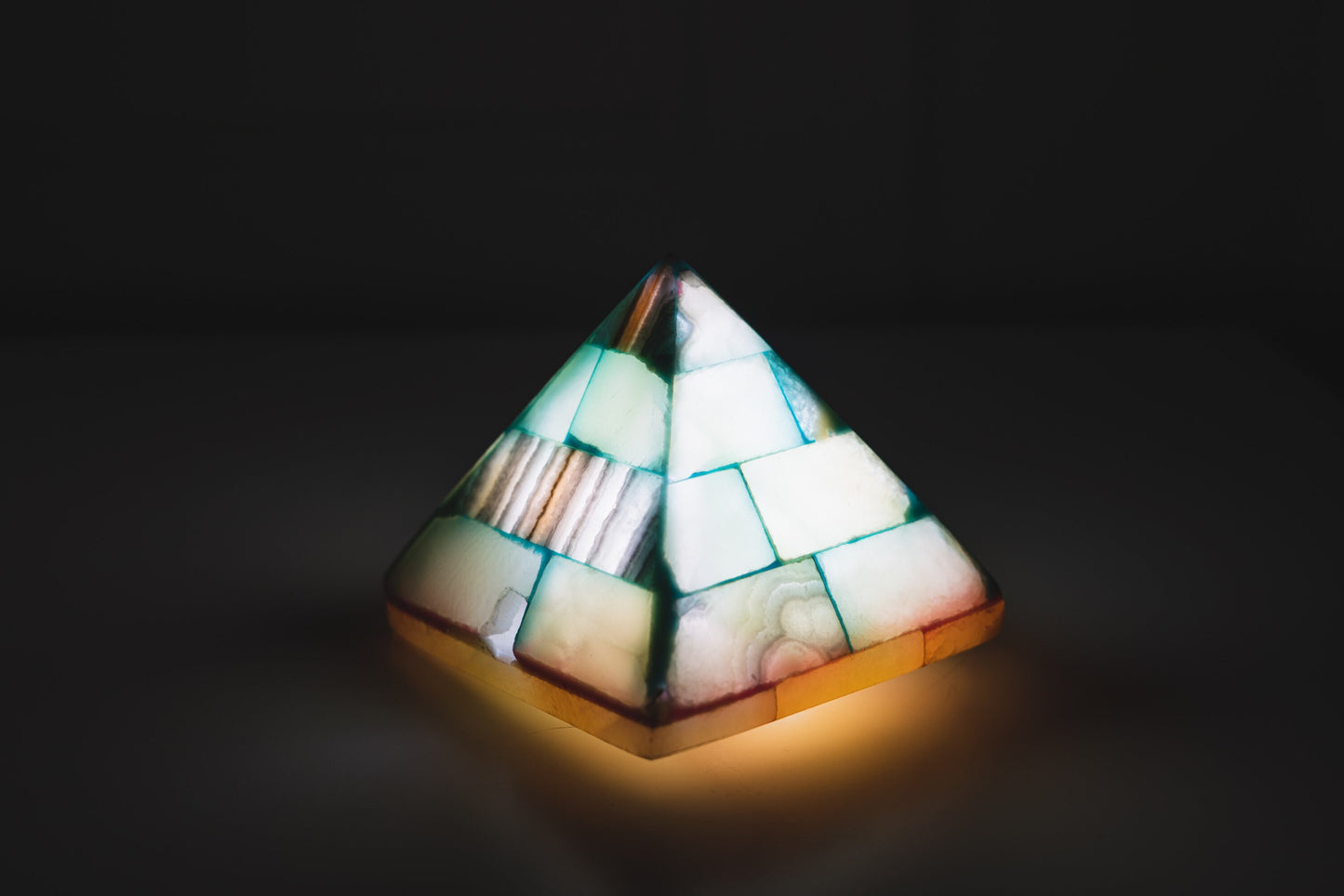 The great pyramids of Egypt Alabaster stone handmade Pyramid candle holder. Alabaster