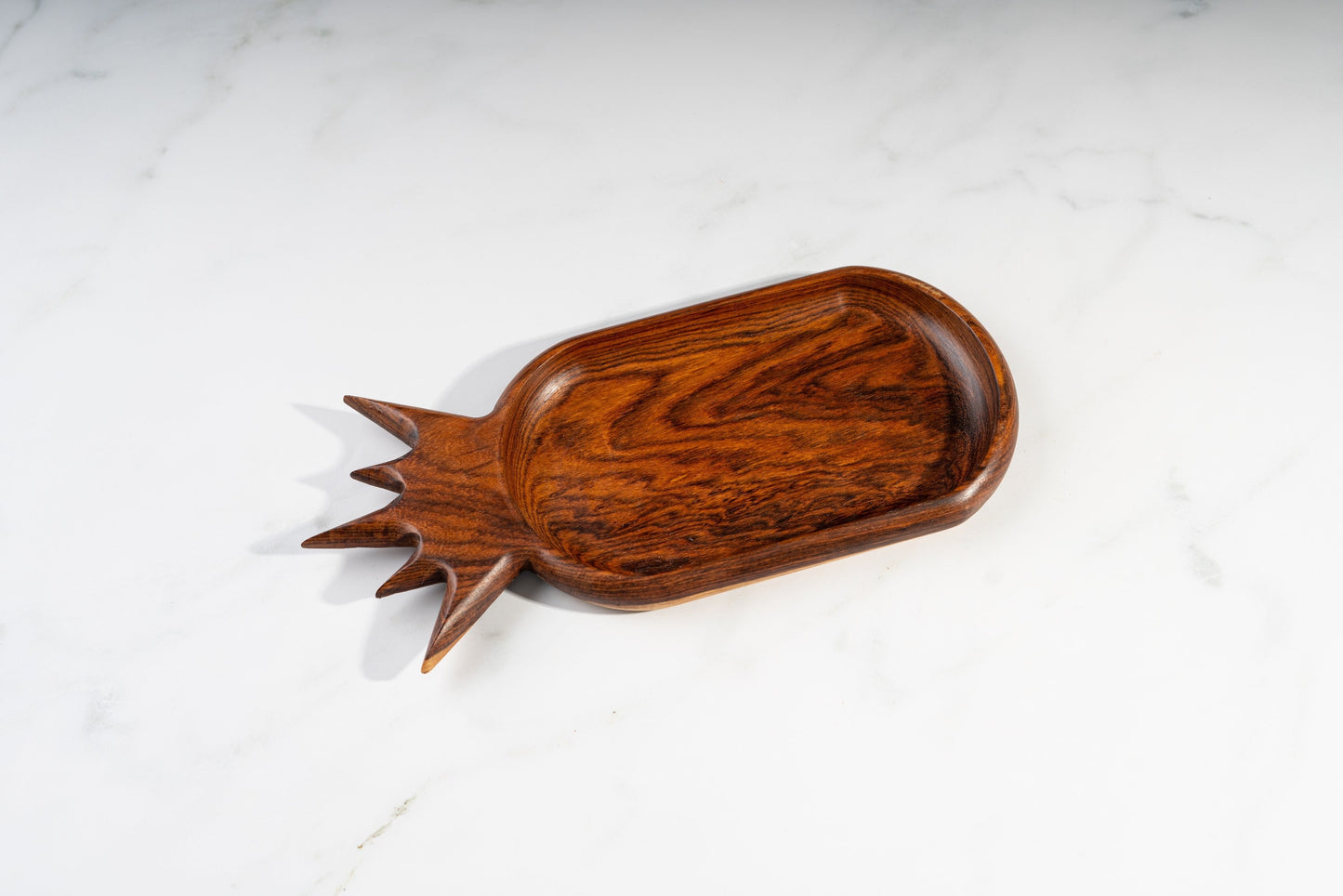 Vintage Pineapple Hand Carved Wooden Trinket Serving Dish, Wood Pineapple Bowl