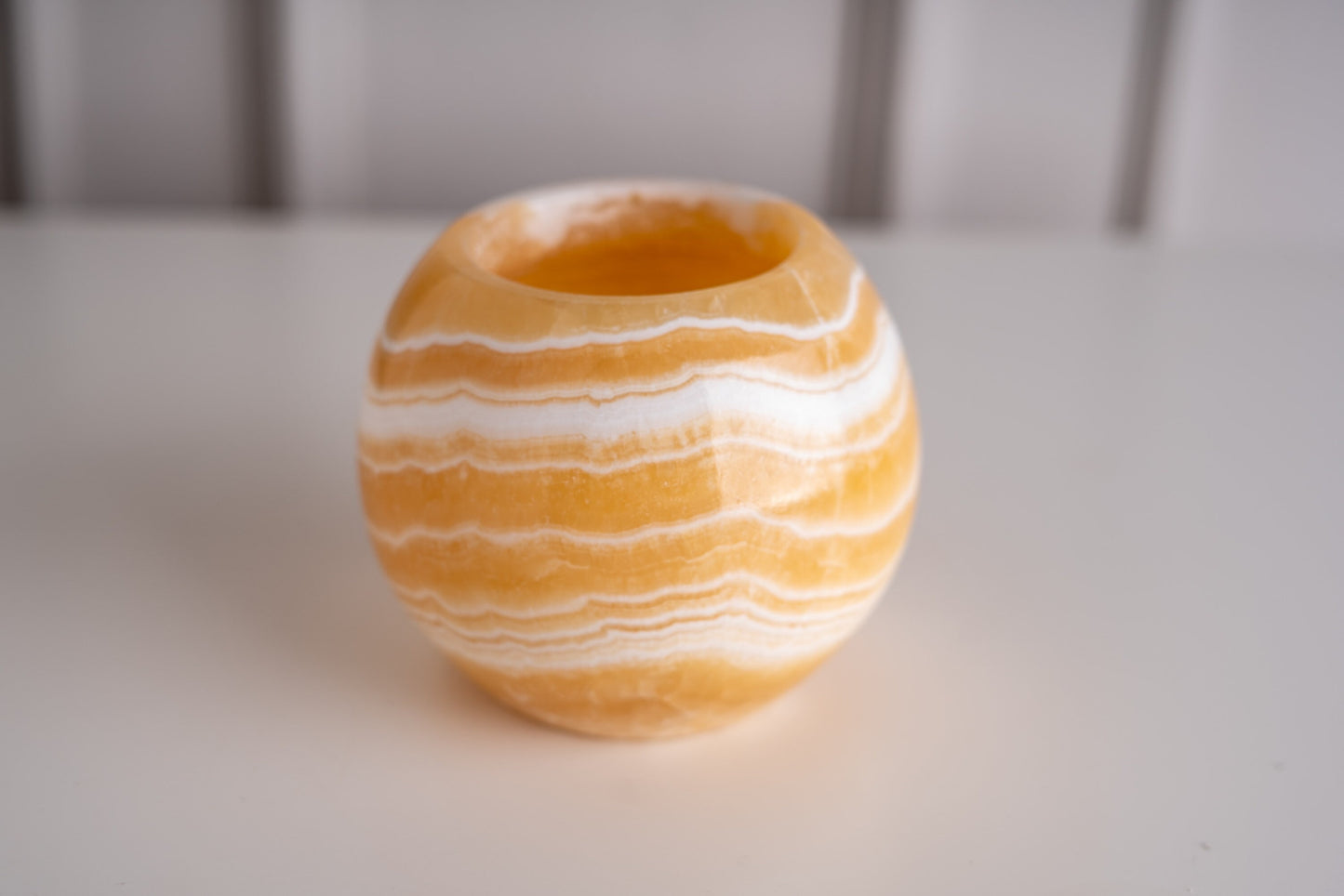 Alabaster Candle Holder - Tealight and Votive Candles Holders with Amber Glow for Home Décor Natural Stone Soothing