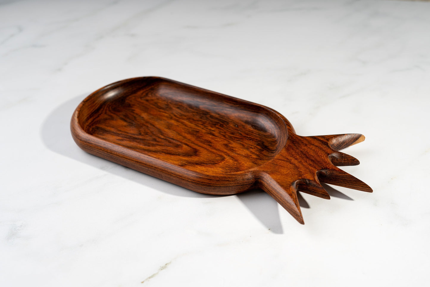 Vintage Pineapple Hand Carved Wooden Trinket Serving Dish, Wood Pineapple Bowl