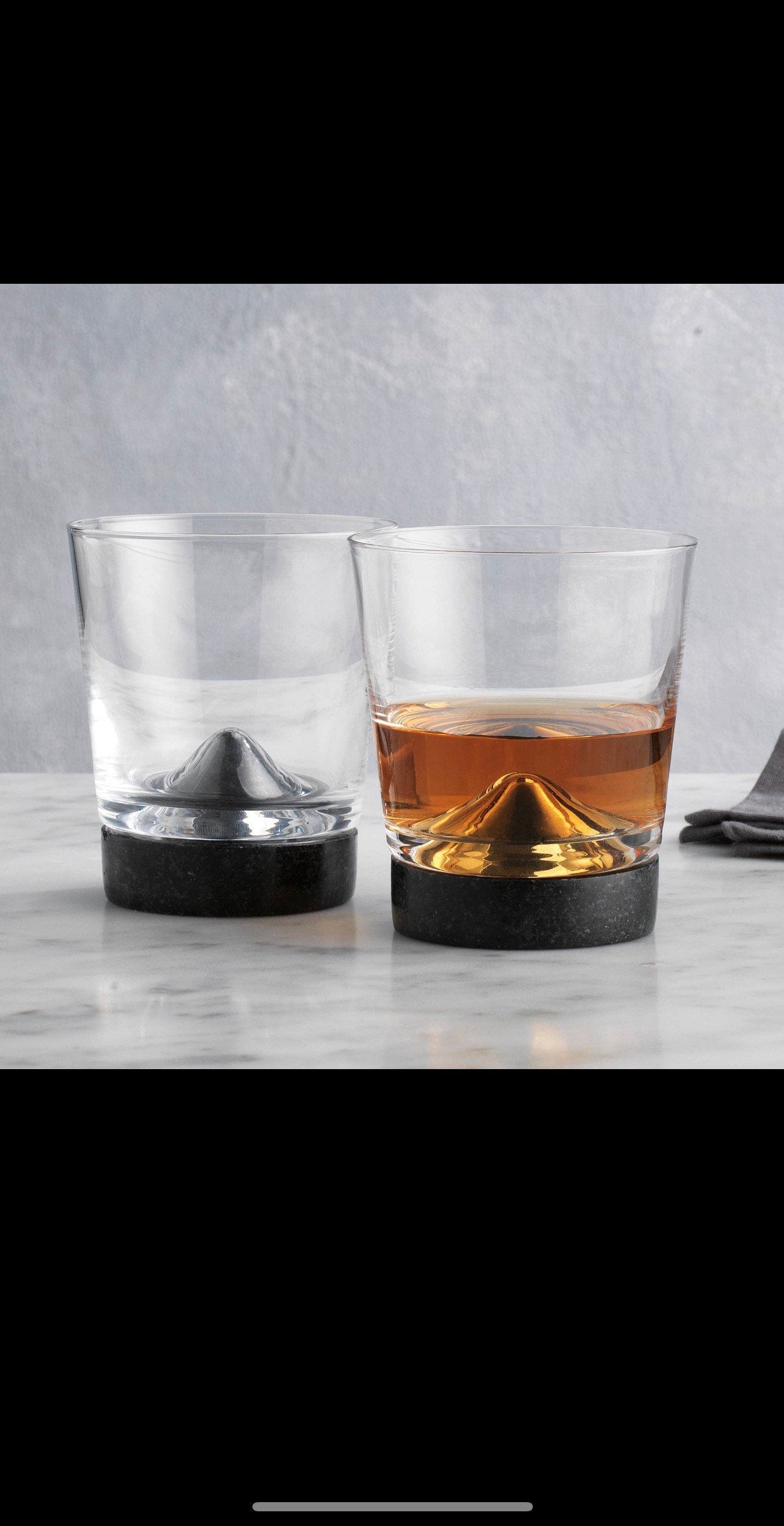 Godinger Whiskey Glass Tumbler and Cooling Stone Coaster - Set of 2