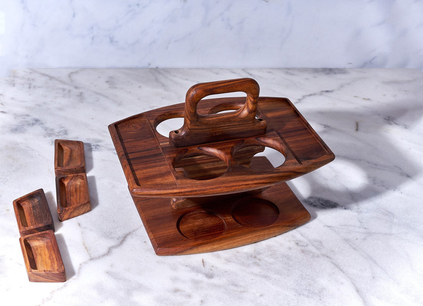 Snack table, Wooden serving tray, Picnic Table, Beer Bottle Serving Tray Beer bottle holder Beer Cocktail Crate