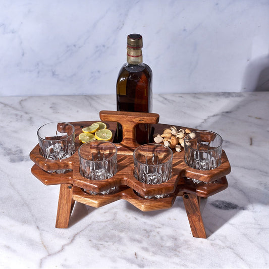 Wooden outdoor and indoor Whisky picnic table