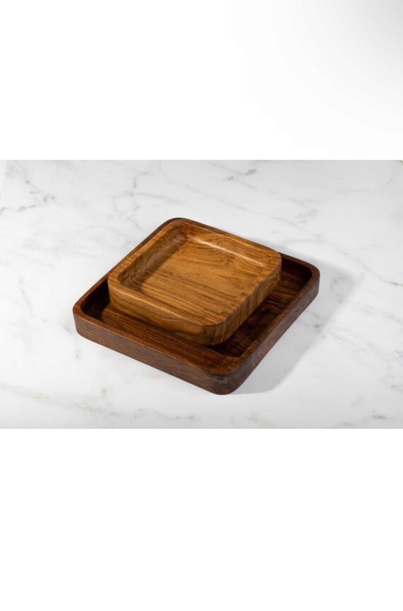 handmade Wooden pistachio snack Bowl double Dish Holder Nut Bowl Pedestal